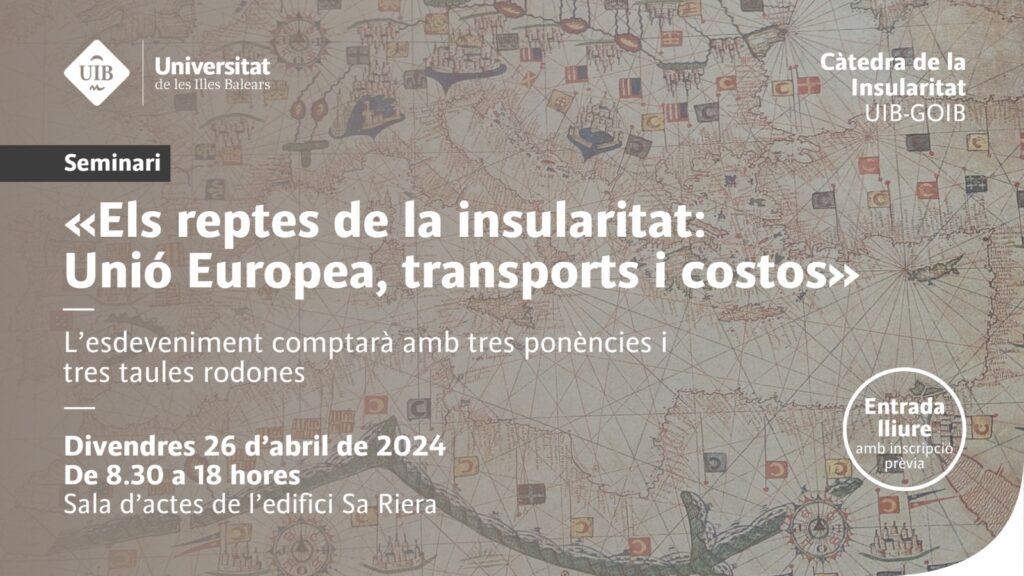 Tres miembros de PIMEM en el seminario de la UIB sobre los retos de la insularidad