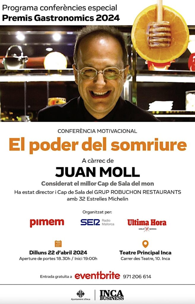 Premis Gastronòmics 2024: Juan Moll, el mejor jefe de sala del mundo, abre el lunes 22